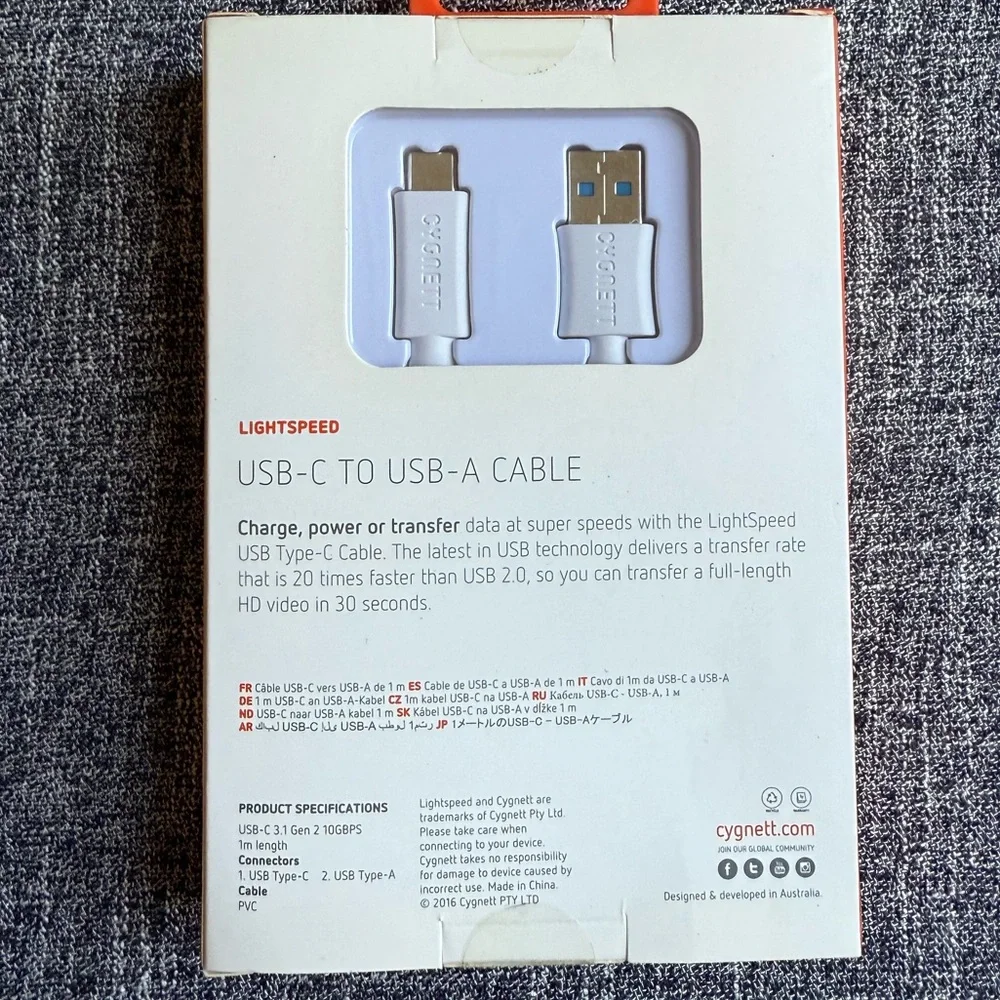 USB-C to USB-A Cable (1 m/ 3.3 ft)